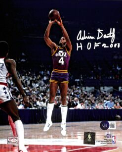Adrian Dantley Autographed/Signed Utah Jazz 8x10 Photo Beckett 