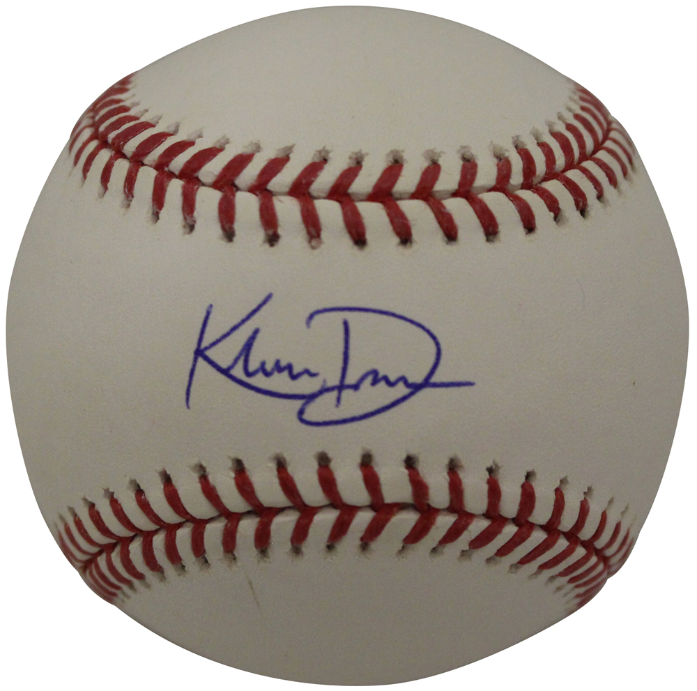 Khris Davis Autographed OML Baseball Athletics A's Rangers MLB