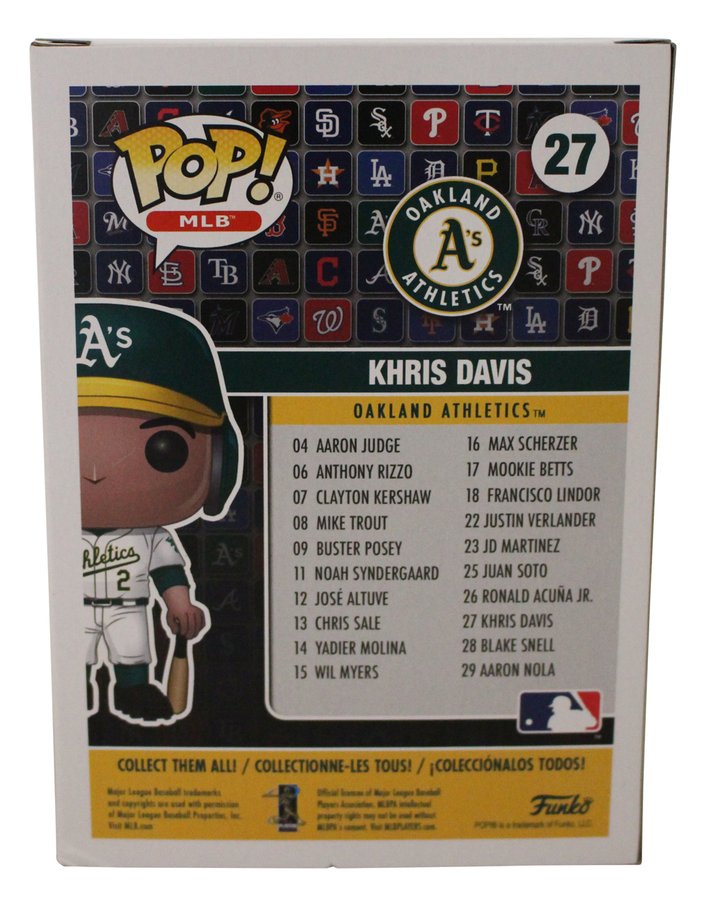 Kris Davis Autographed/Signed Oakland Athletics MLB Funko Pop #27