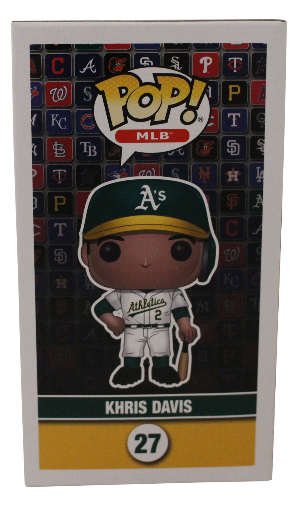 Kris Davis Autographed/Signed Oakland Athletics MLB Funko Pop #27