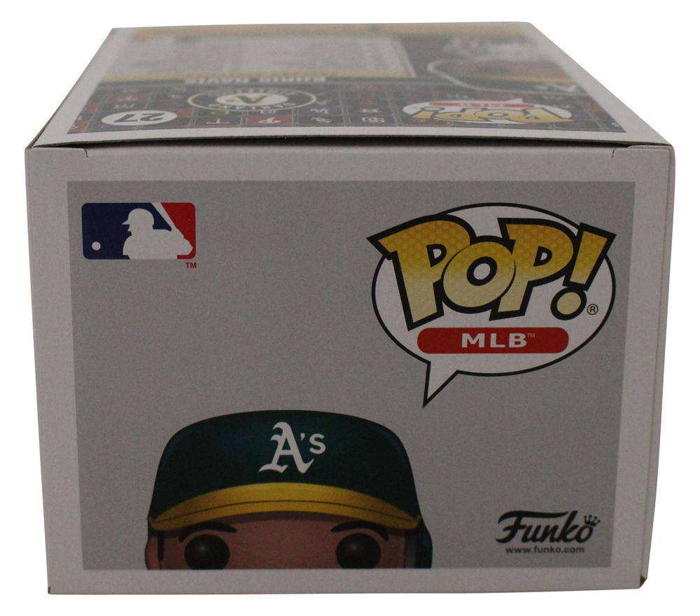Kris Davis Autographed/Signed Oakland Athletics MLB Funko Pop #27