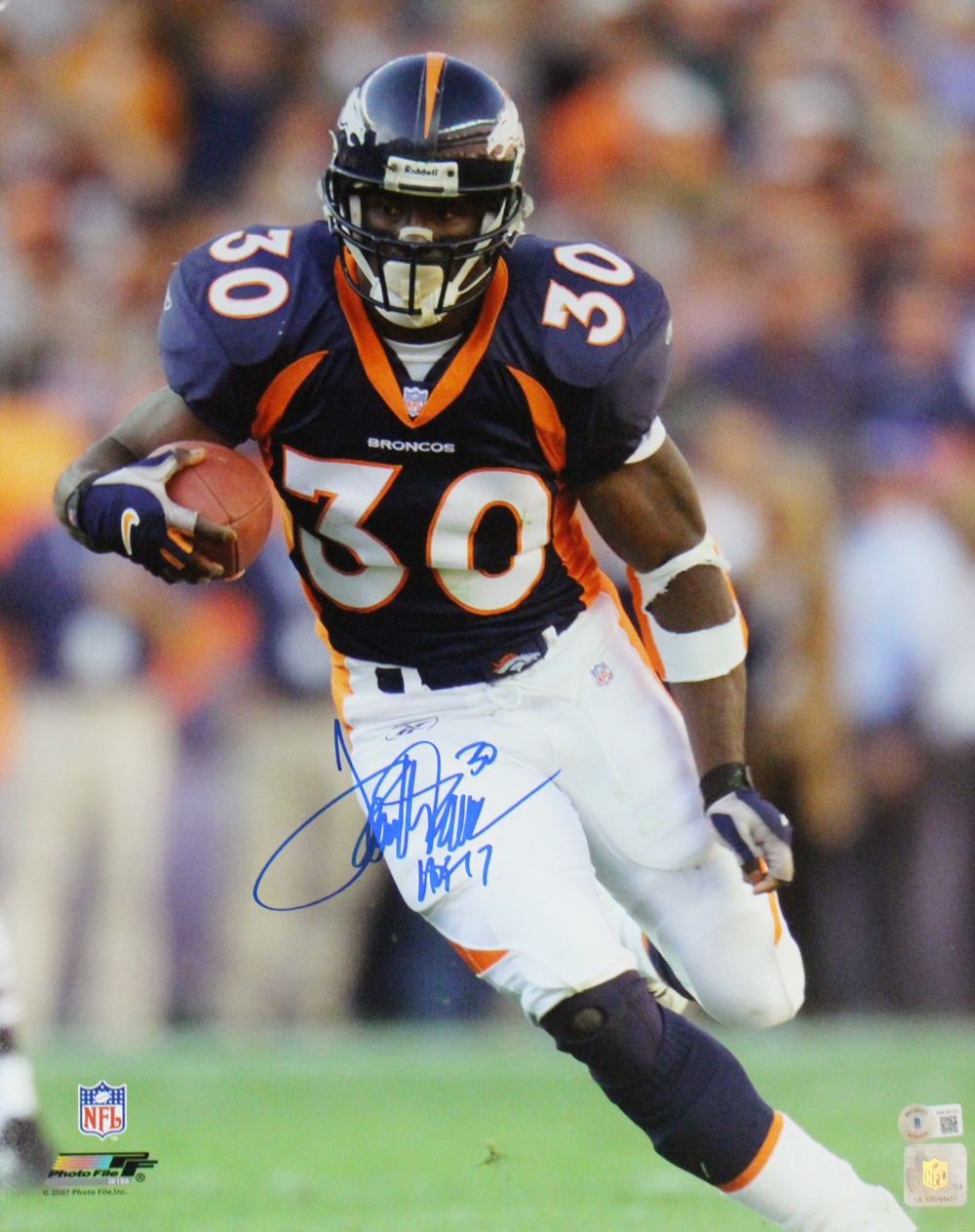 Terrell Davis Autographed/Signed Denver Broncos 16x20 Photo HOF BAS 32859