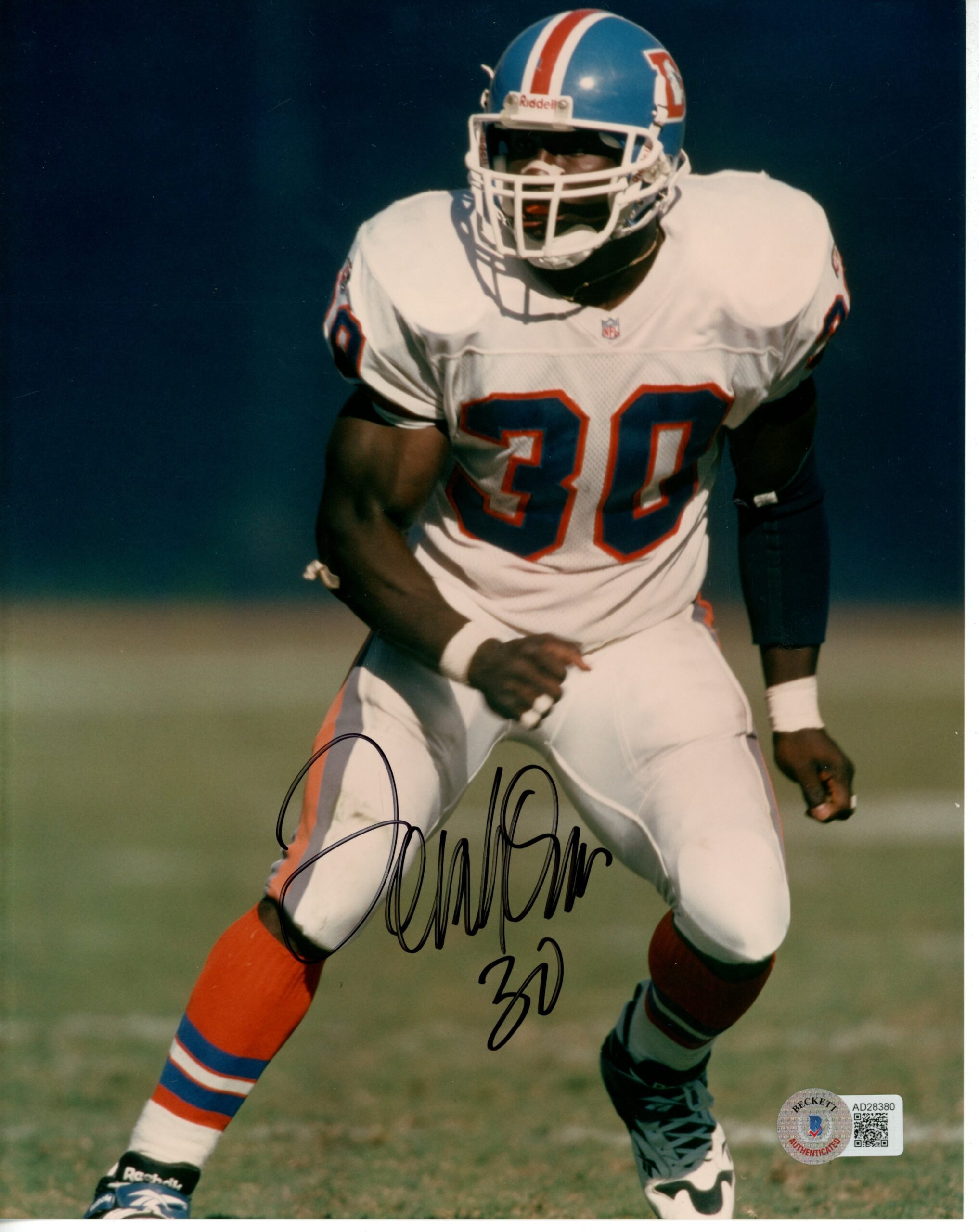 Terrell Davis Autographed/Signed Denver Broncos 8x10 Photo Beckett 55808