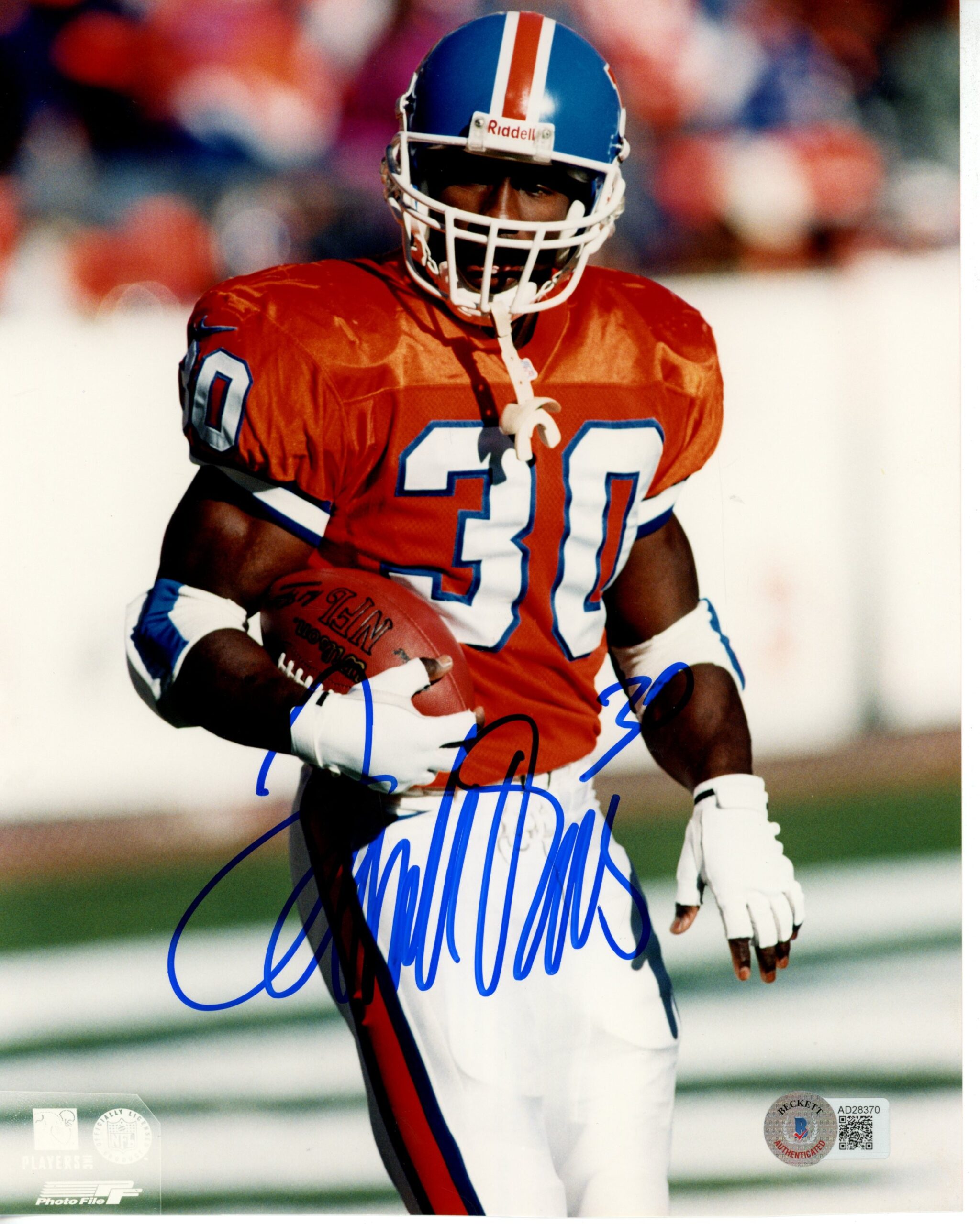 Terrell Davis Autographed/Signed Denver Broncos 8x10 Photo Beckett 55818