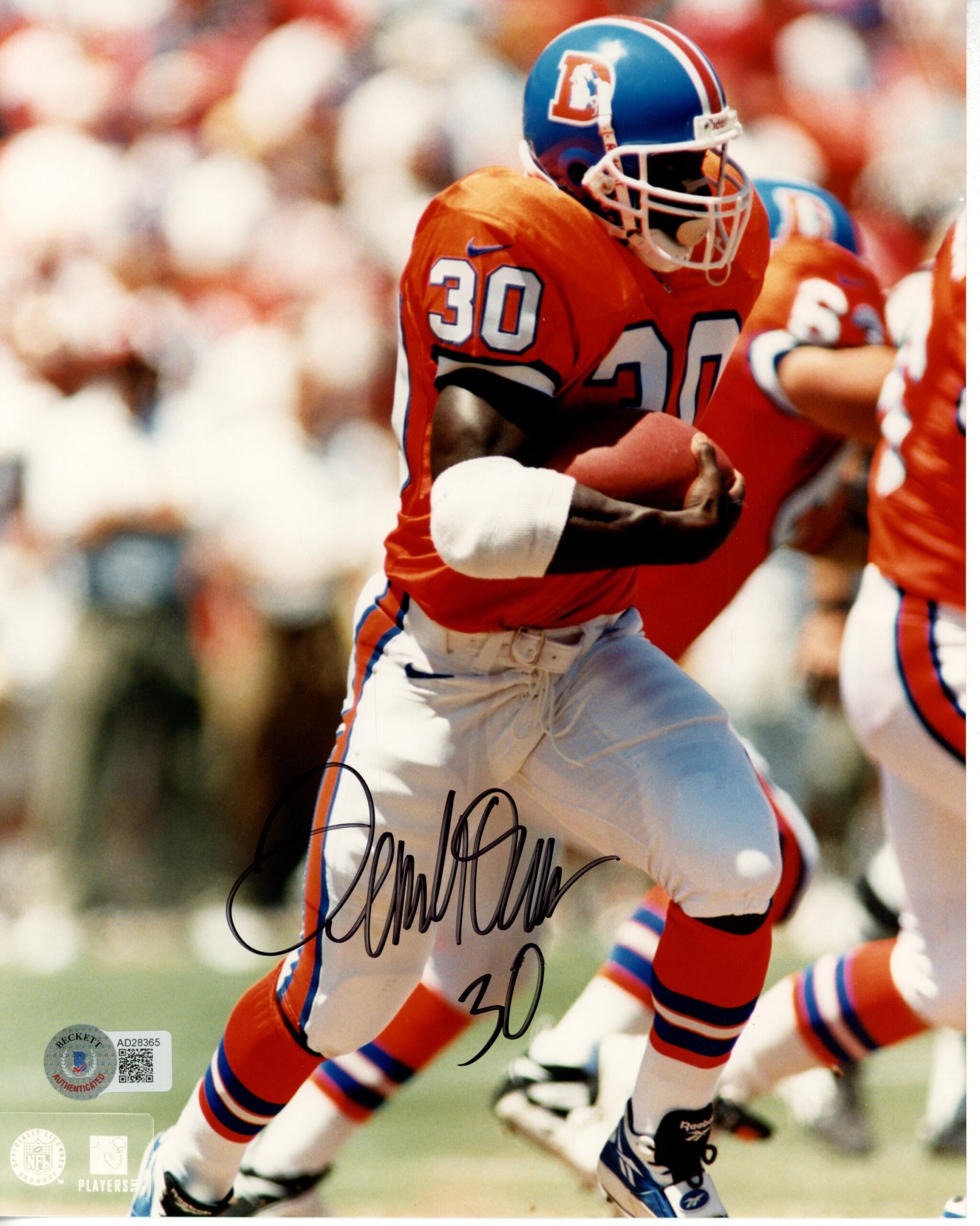 Terrell Davis Autographed/Signed Denver Broncos 8x10 Photo Beckett 55822