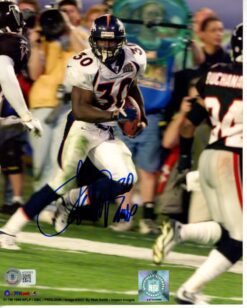 Terrell Davis Autographed/Signed Denver Broncos 8x10 Photo Beckett 55824