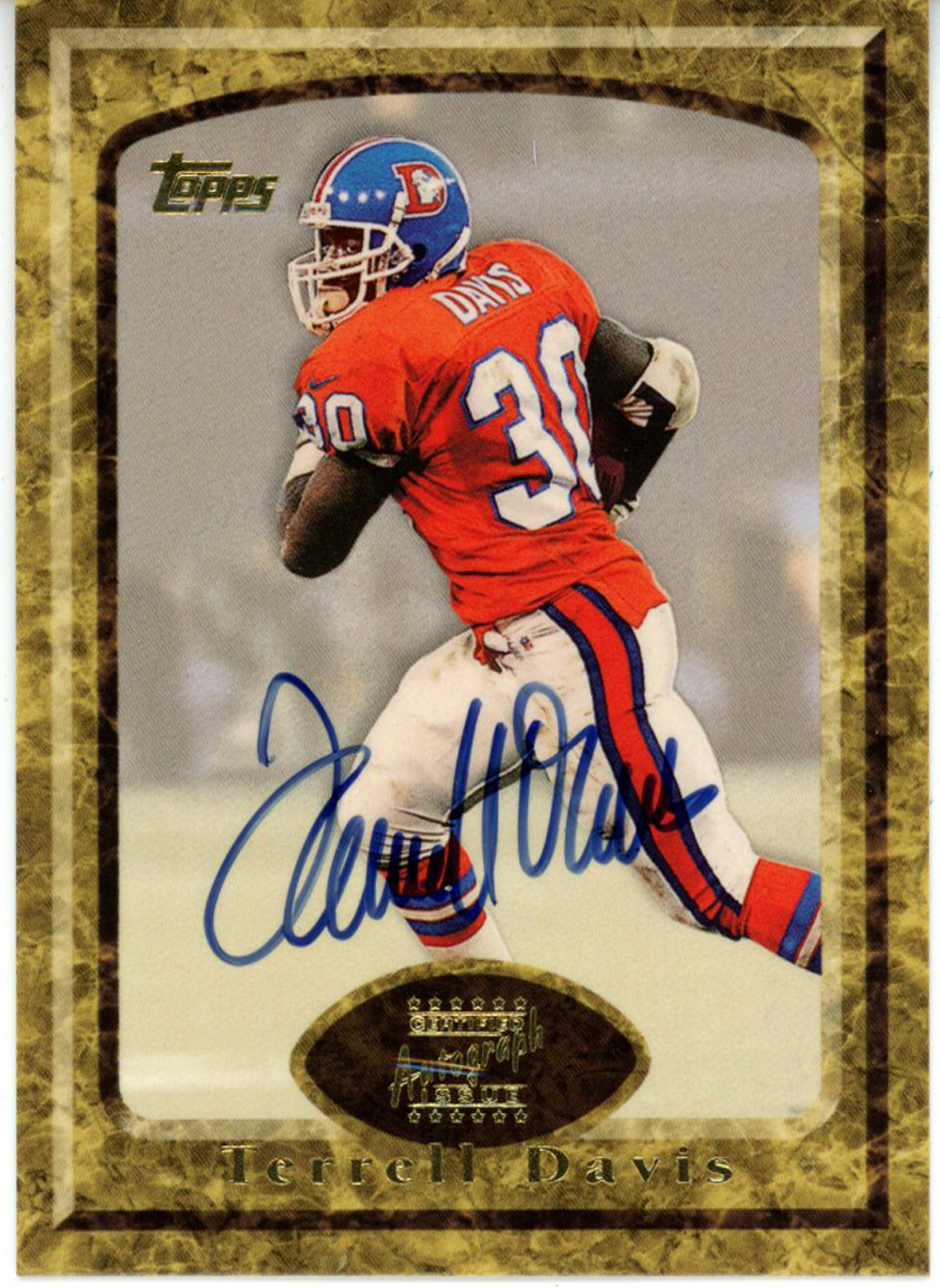 Terrell Davis Autographed 1997 Topps Certified Trading Card