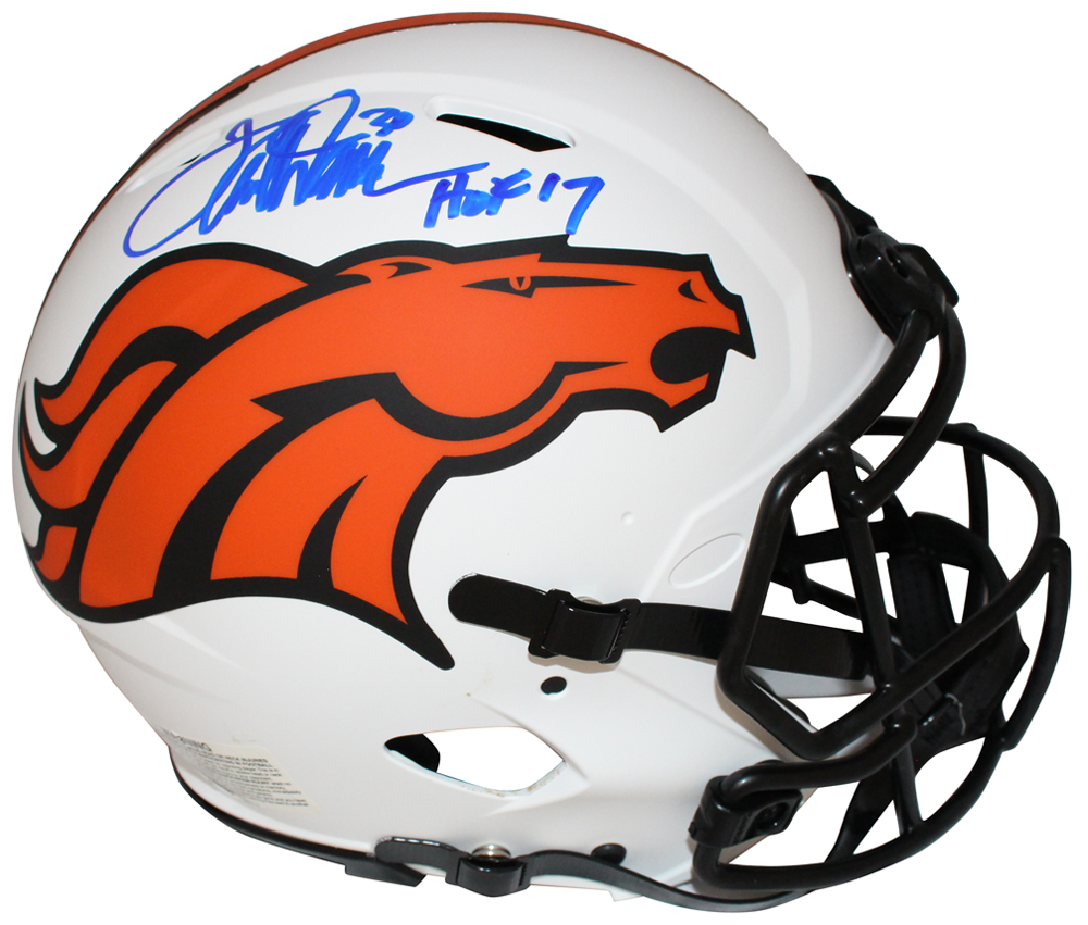 Terrell Davis Autographed Denver Broncos Lunar Authentic Helmet Beckett