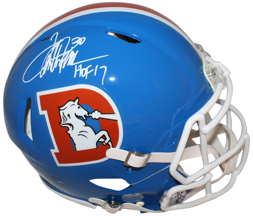 Terrell Davis Autographed Denver Broncos TB Authentic Helmet Beckett