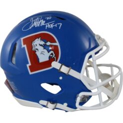 Terrell Davis Autographed Denver Broncos Authentic TB Helmet HOF Beckett 54618