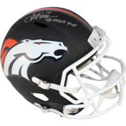 Terrell Davis Autographed Denver Broncos F/S Flat Black Helmet Beckett 53861