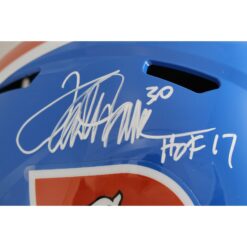 Terrell Davis Autographed Denver Broncos F/S Throwback Helmet HOF Beckett 54596