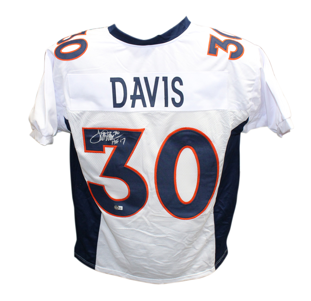 Terrell Davis Autographed/Signed Pro Style XL White Jersey Beckett