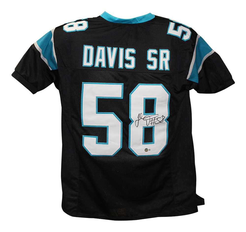 Thomas Davis Autographed/Signed Pro Style Black XL Jersey Beckett 