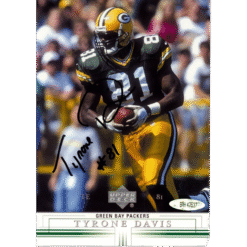 Tyrone Davis Autographed Green Bay Packers 5x7 Photo Upper Deck Authentic 55135