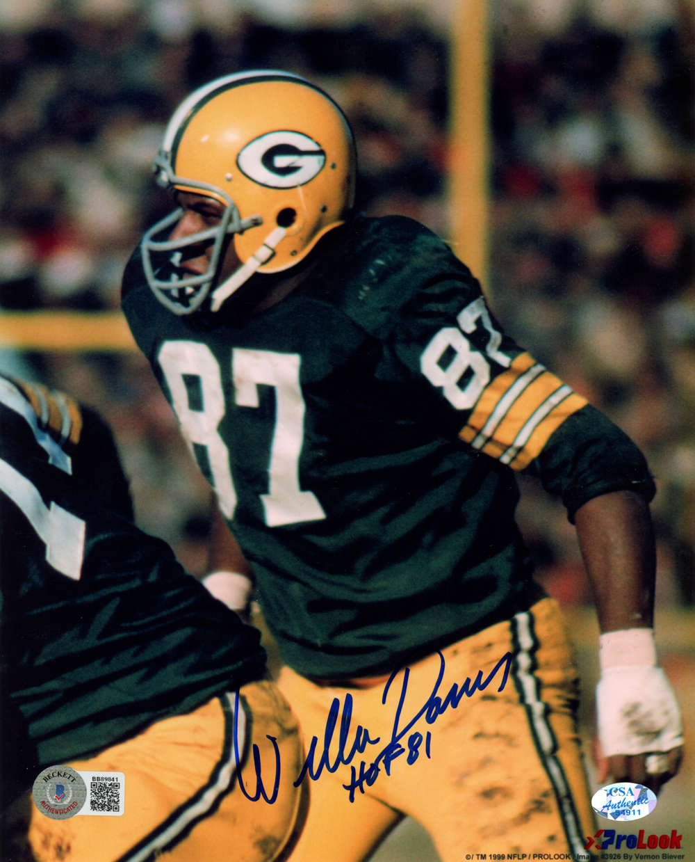 Willie Davis Autographed/Signed Green Bay Packers 8x10 Photo Beckett