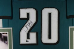Brian Dawkins Autographed/Signed Pro Style Green XL Framed Jersey Beckett 51210