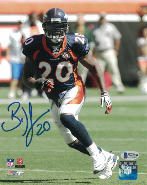 Brian Dawkins Autographed/Signed Denver Broncos 8x10 Photo BAS 26059 PF