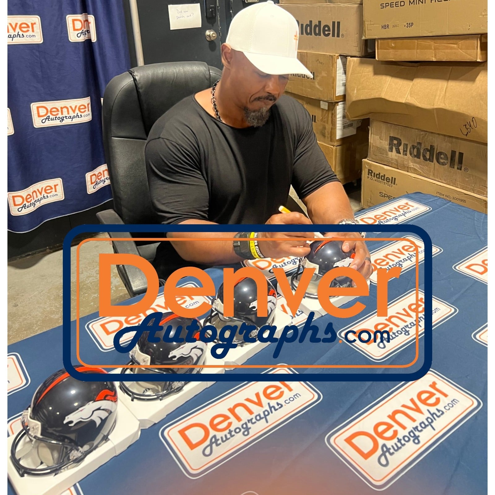 Brian Dawkins Signed Denver Broncos Mini Helmet VSR4 HOF Beckett Witness 58580 6 Brian Dawkins Signed Denver Broncos Mini Helmet VSR4 HOF Beckett Witness 58580