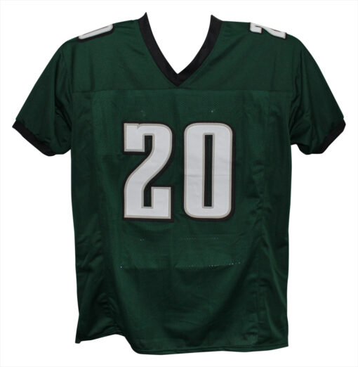 Brian Dawkins Autographed/Signed Pro Style sz XL Green Jersey Beckett 38819