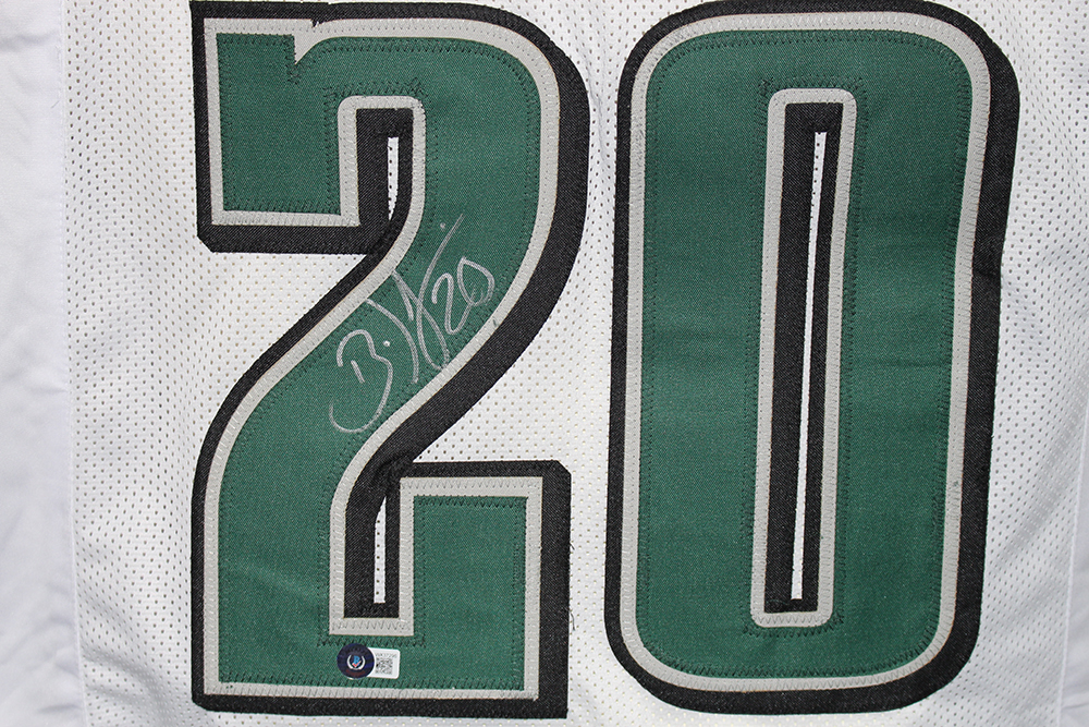 Brian Dawkins Autographed/Signed Pro Style White XL Jersey Beckett