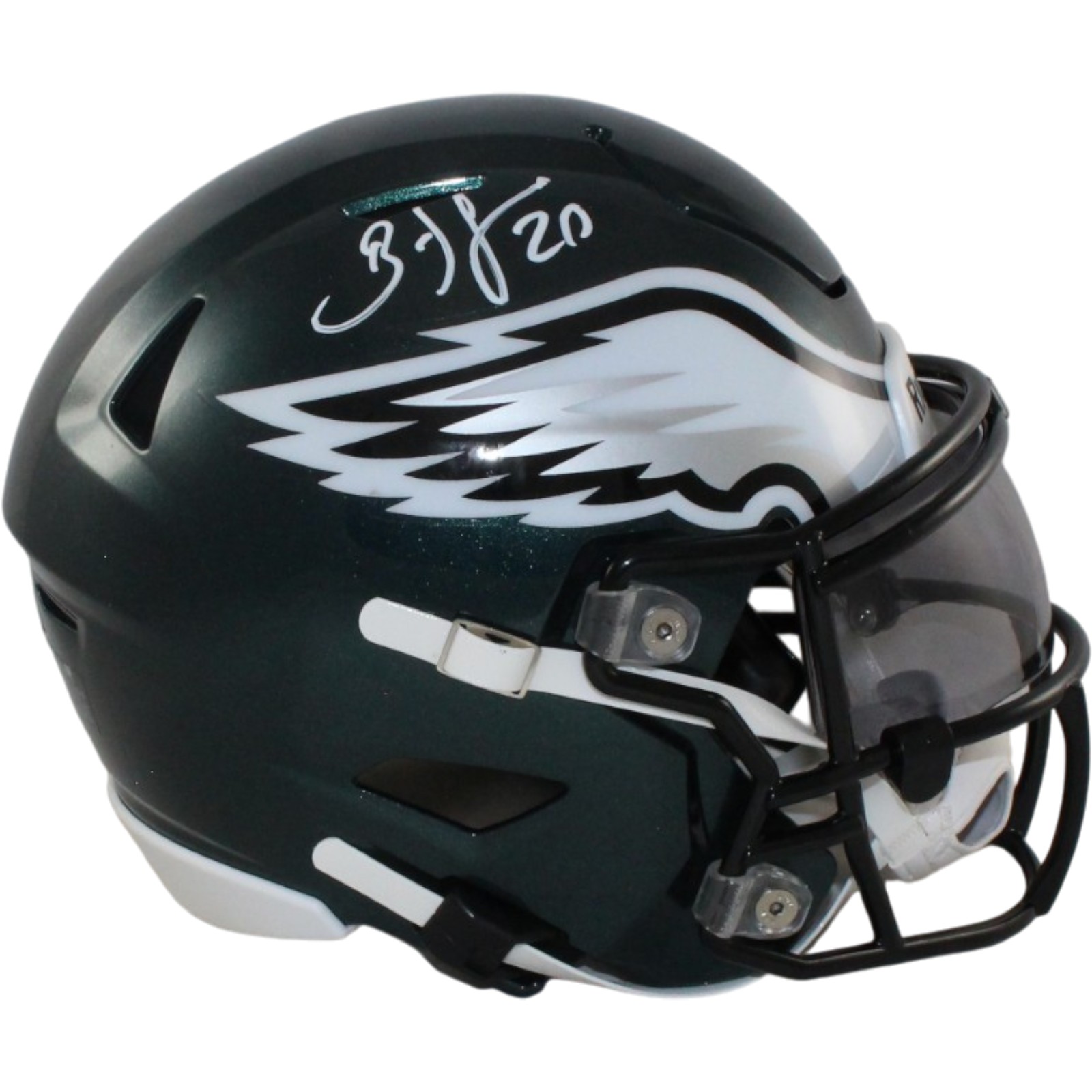 Brian Dawkins Autographed Philadelphia Eagles Mid-Size Midi Helmet Beckett Witness 55631