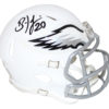 Brian Dawkins Autographed Philadelphia Eagles Flat White Mini Helmet BAS 26049