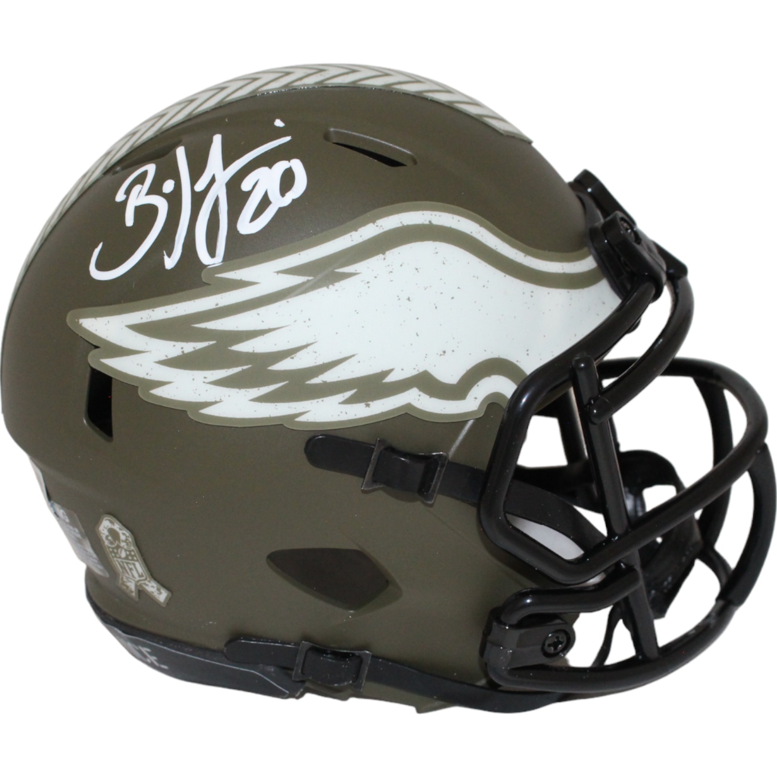 Brian Dawkins Signed Philadelphia Eagles 22 Salute Mini Helmet Beckett 