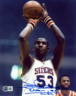 Darryl Dawkins Signed Philadelphia 76ers 8x10 Photo Chocolate Thunder BAS 57349