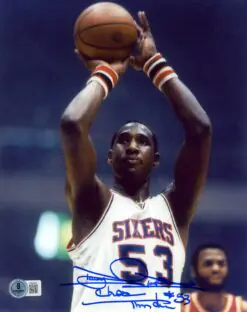Darryl Dawkins Signed Philadelphia 76ers 8x10 Photo Chocolate Thunder BAS 57349