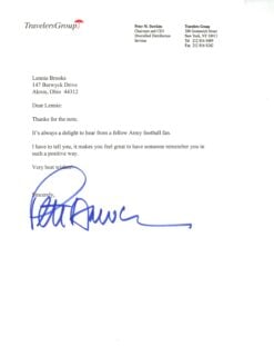 Pete Dawkins Autographed Army Knights Travelers Group Personalized Letter 57862
