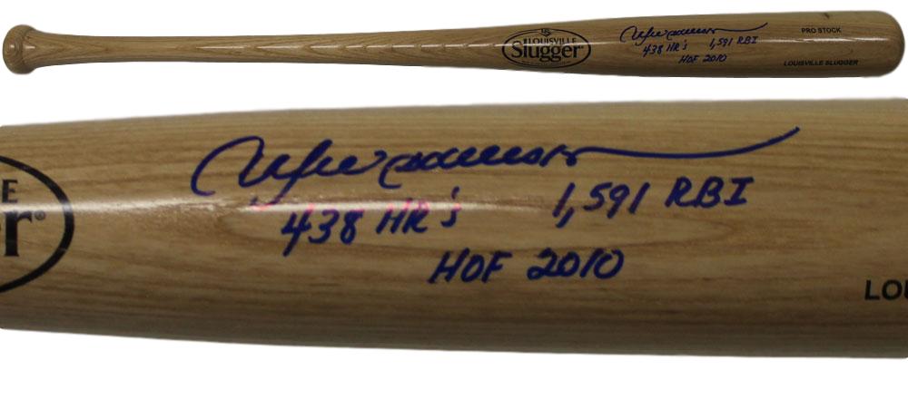 Andre Dawson Autographed/Signed Louisville Slugger Blonde Bat 3 Insc JSA 29377