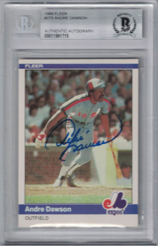 Andre Dawson Signed Montreal Expos 1984 Fleer #273 Trading Card BAS 27015