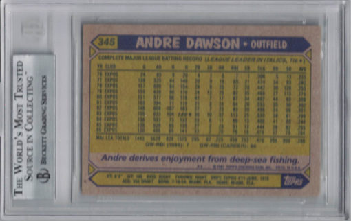 Andre Dawson Signed Montreal Expos 1987 Topps #345 Trading Card BAS 27016
