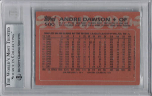 Andre Dawson Autographed Chicago Cubs 1988 Topps #500 Trading Card BAS 27014