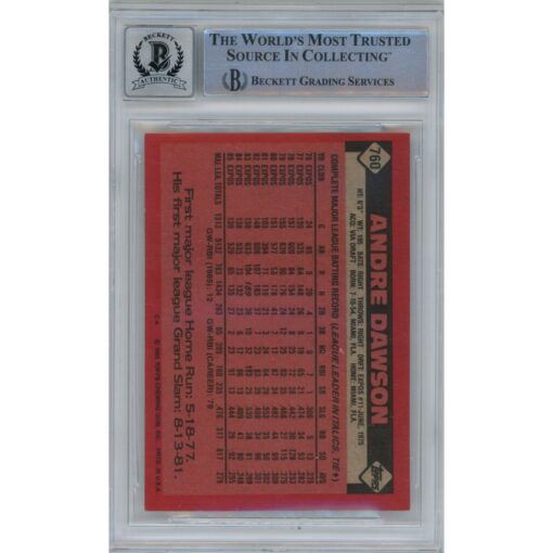 Andre Dawson Autographed 1986 Topps #760 Card Beckett 46355
