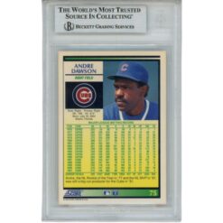Andre Dawson Autographed/Signed Chicago Cubs 92 Score Card Slab Beckett 56133