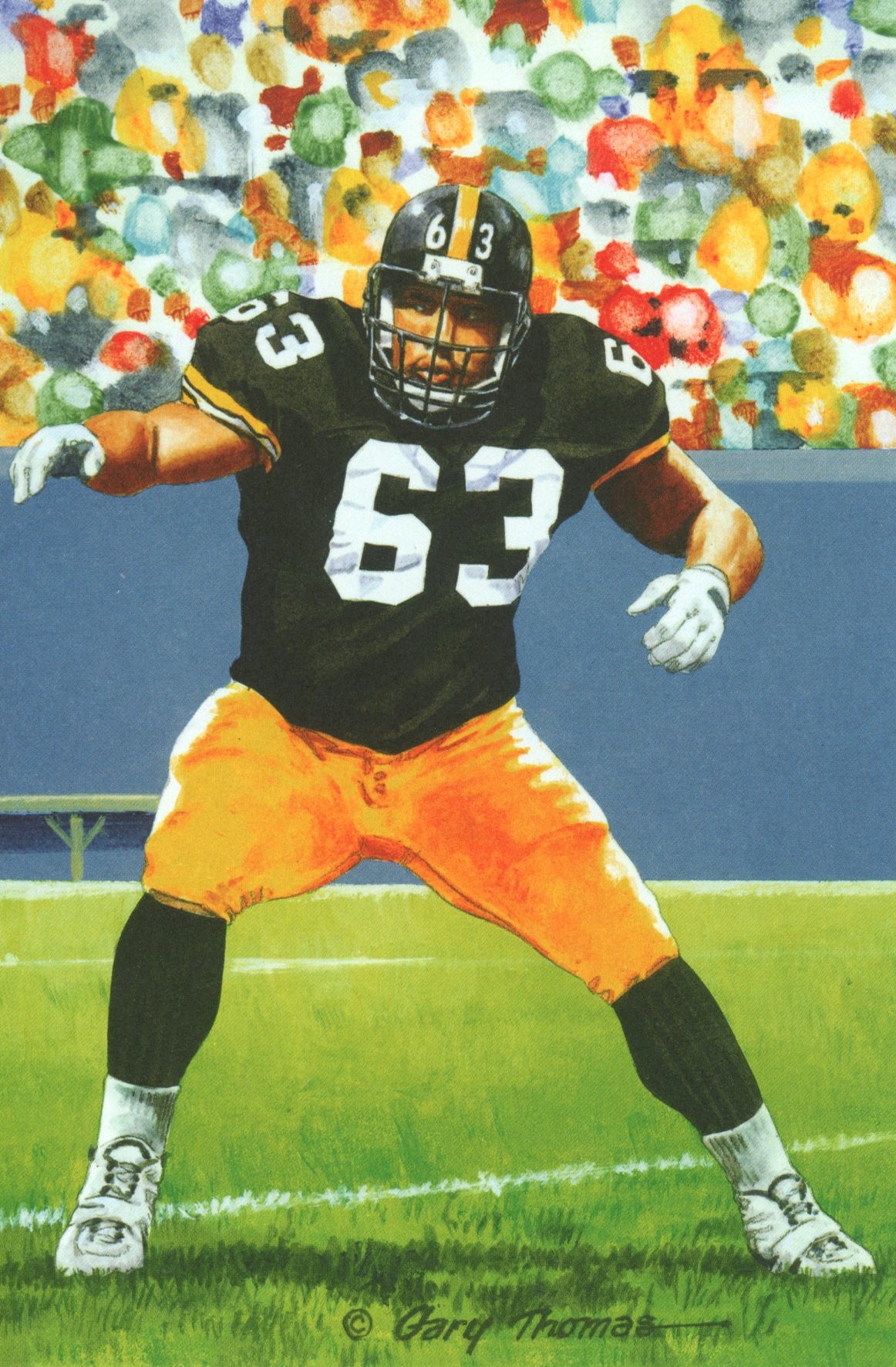 Dermontti Dawson Pittsburgh Steelers Goal Line Art Card Class of 2012 58058