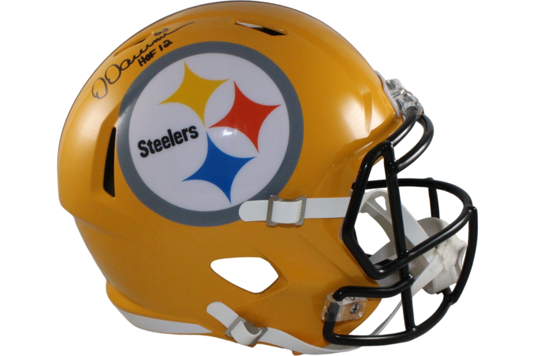 Dermontti Dawson Autographed Pittsburgh Steelers F/S Gold Helmet Beckett W 55390