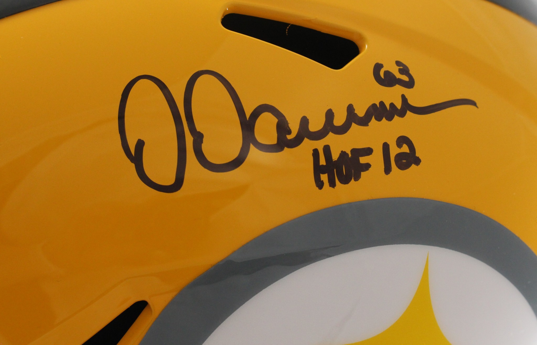 Dermontti Dawson Autographed Pittsburgh Steelers F/S Gold Helmet Beckett W 55390