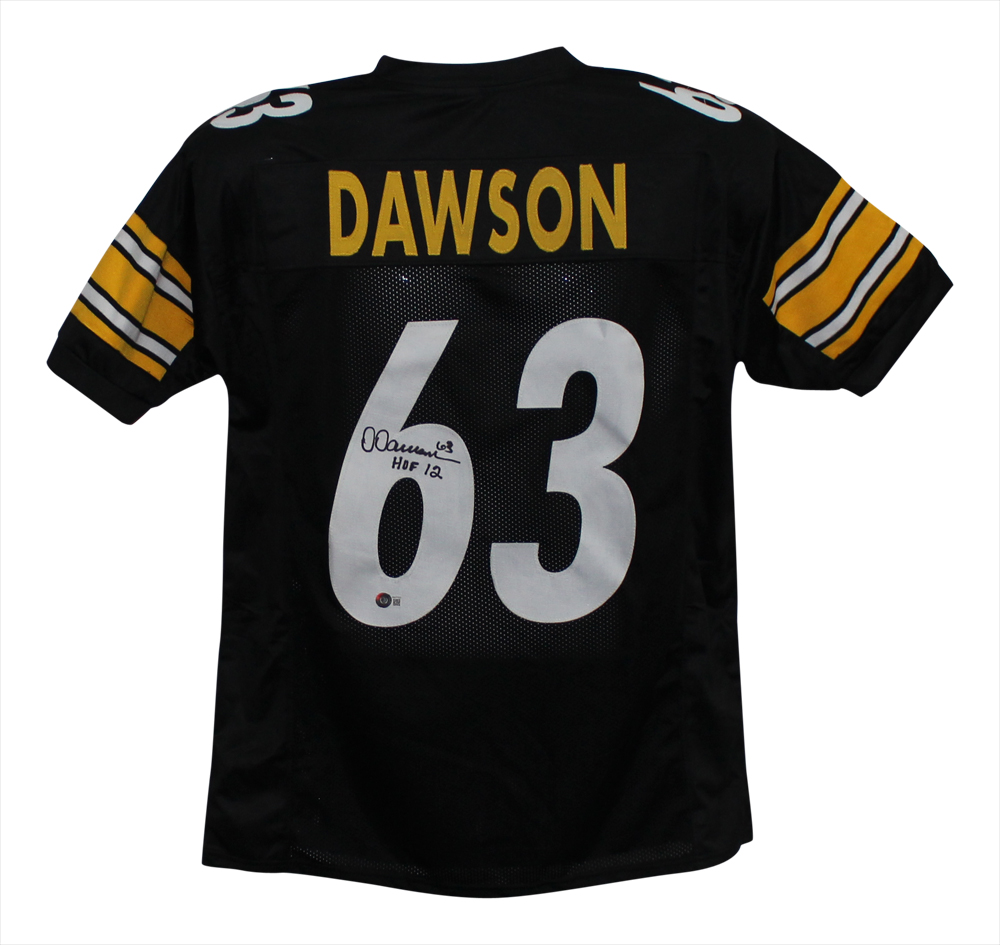 Dermontti Dawson Autographed/Signed Pro Style Black XL Jersey HOF BAS