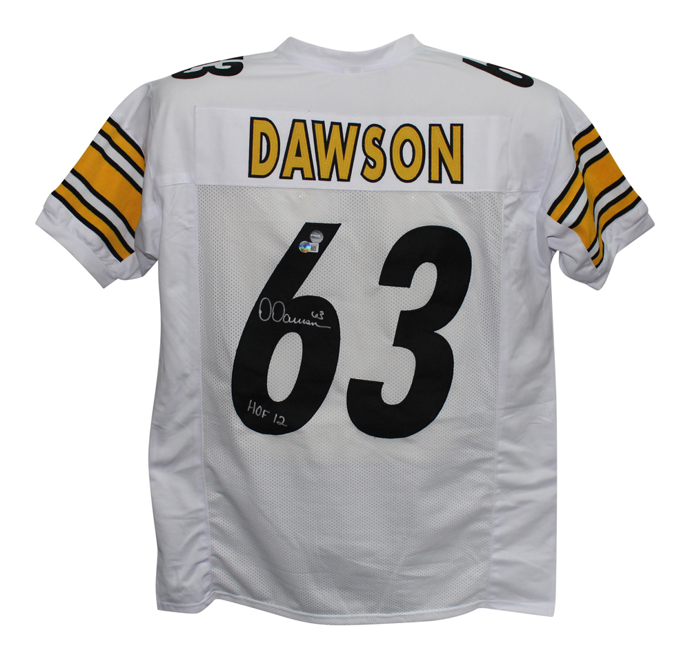 Dermontti Dawson Autographed/Signed Pro Style White XL Jersey Beckett