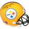 Dermontti Dawson Signed Pittsburgh Steelers Yellow Mini Helmet HOF Prova 24895