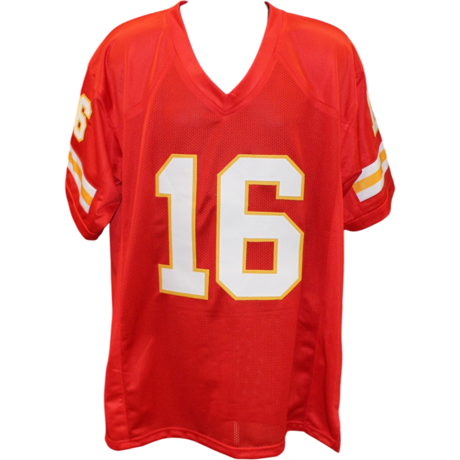 Len Dawson Autographed/Signed Pro Style Size XL Red Jersey JSA 57026 4 Len Dawson Autographed/Signed Pro Style Size XL Red Jersey JSA 57026