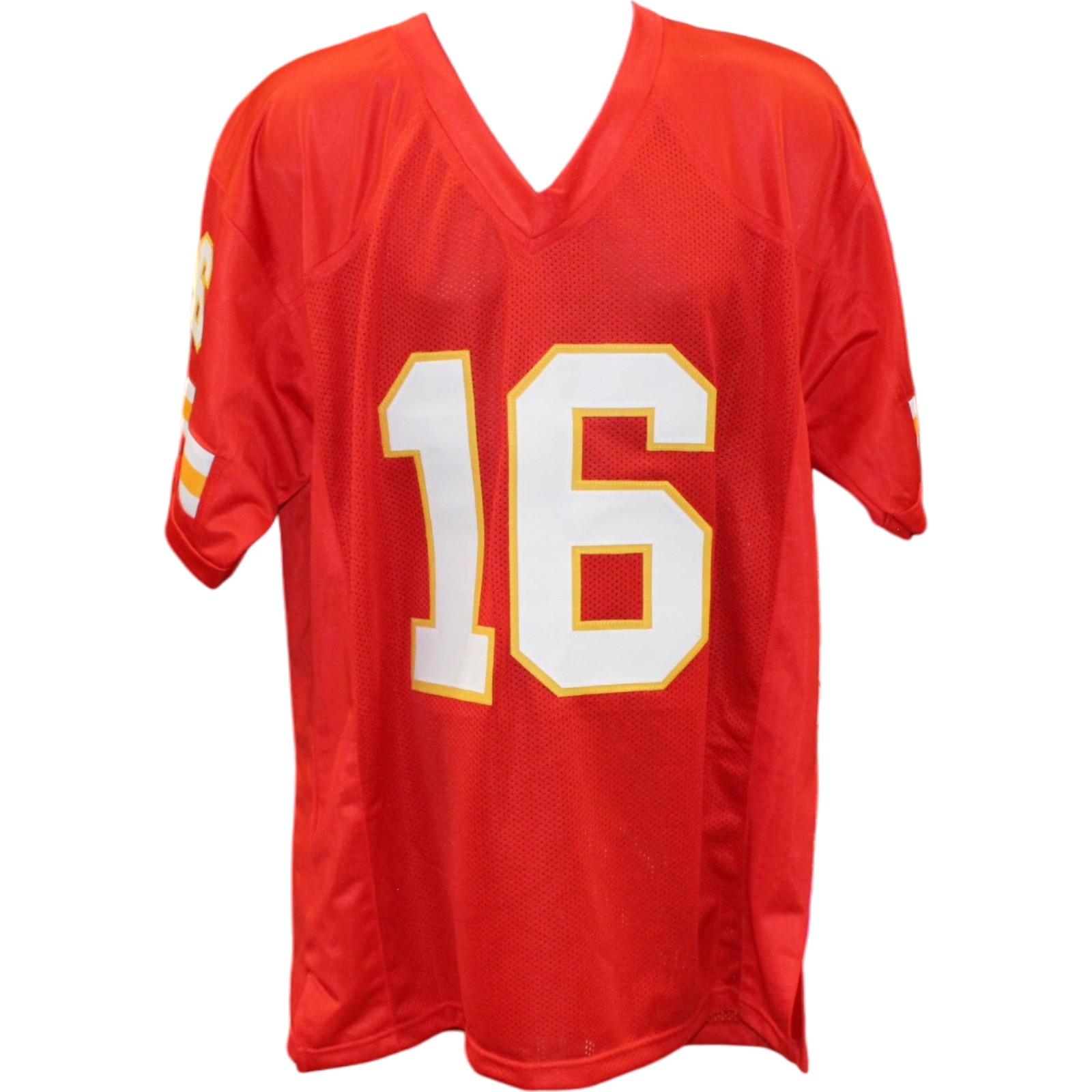 Len Dawson Autographed/Signed Pro Style Size XL Red Jersey Beckett 57032 4 Len Dawson Autographed/Signed Pro Style Size XL Red Jersey Beckett 57032