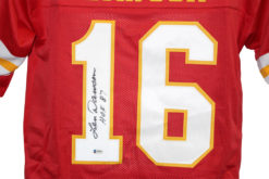 Len Dawson Autographed/Signed Pro Style Red XL Jersey HOF BAS 26505