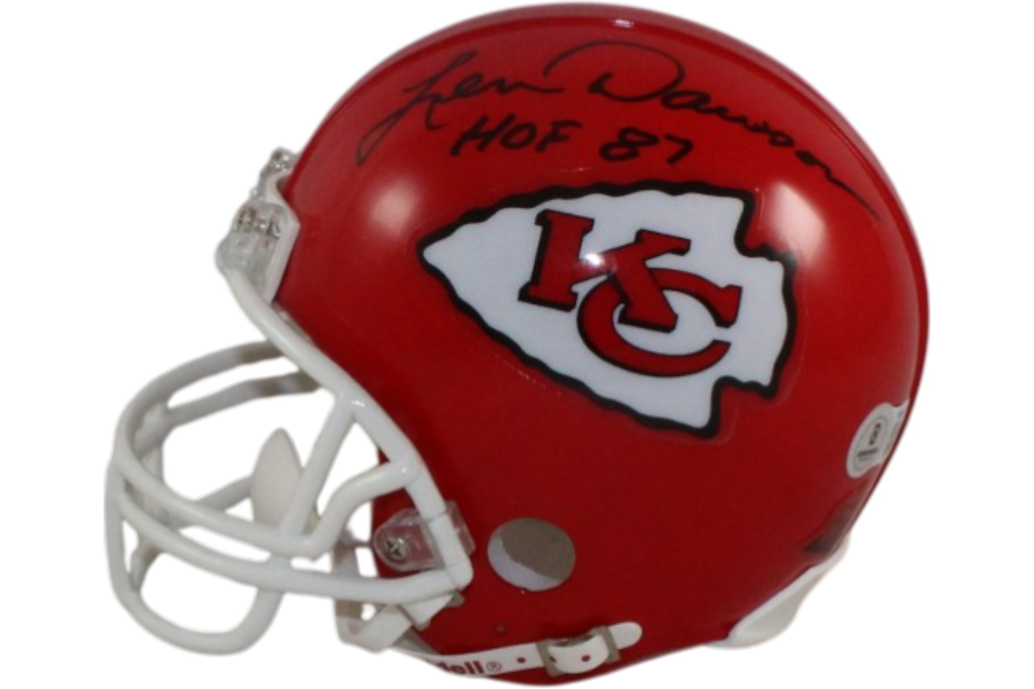 Len Dawson Autographed Kansas City Chiefs VSR4 Mini Helmet HOF Beckett 55385