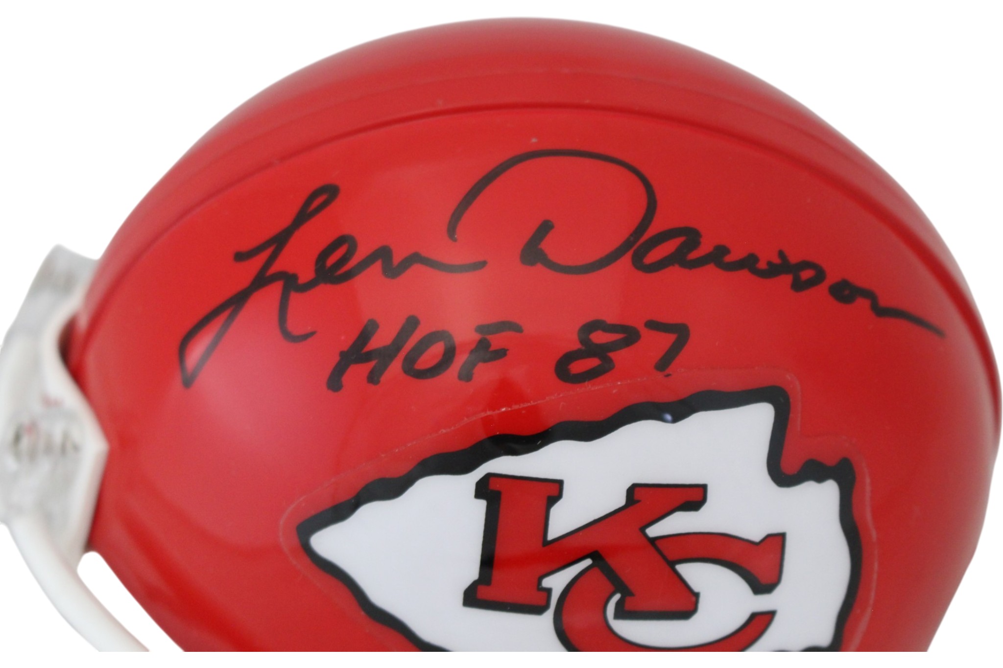 Len Dawson Autographed Kansas City Chiefs VSR4 Mini Helmet HOF Beckett 55385
