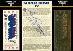 Len Dawson Autographed Kansas City Chiefs 22kt Gold Ticket Stat Card JSA 55995