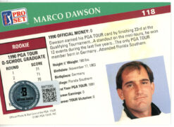 Marco Dawson Autographed 1991 Pro Set #118 Trading Card Beckett 44846